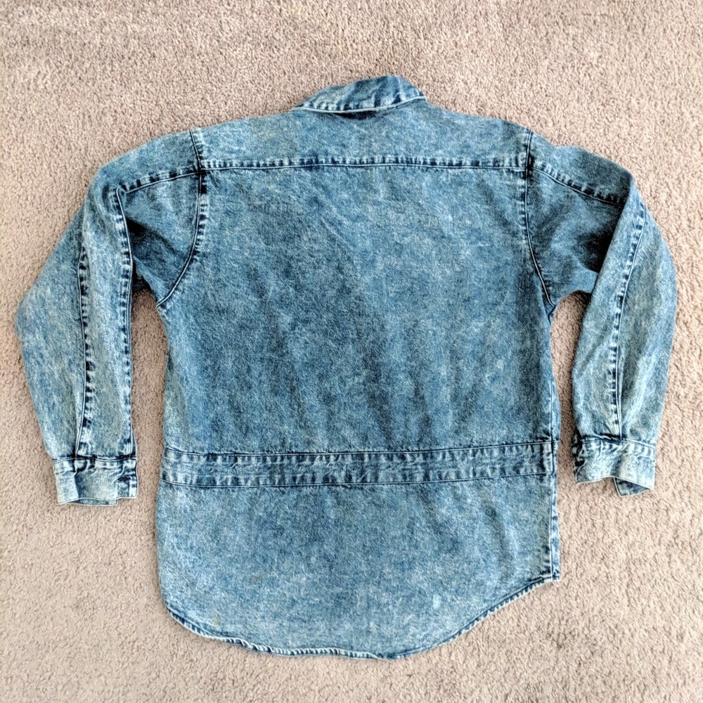 ⚡Vtg 90s Acid Wash Lightweight Denim Jean Jacket - Picture 3 of 6